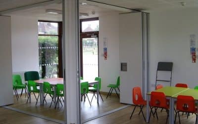 Create a more flexible learning space with folding partitions