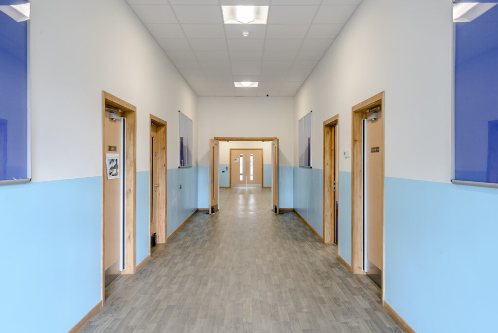 Corridor at Samuel Ryder Academy net zero building