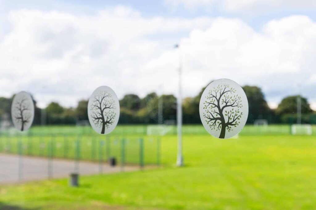 Biophilic window safety stickers